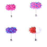 DESIGNICE 4Pcs Tongue Rings,Color-Lock and Consistent Glow Piercing Jewelry,Minimal Frame Relaxed Use Body Jewelry for Women,Mixing1